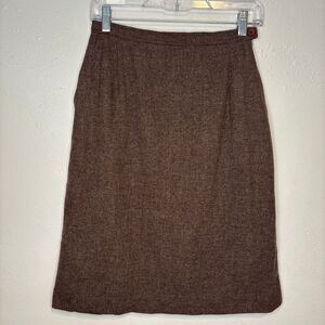 Vintage Miss Pendleton 100% Virgin Wool Brown Pencil Skirt Women's Sz 9‎ 10 USA